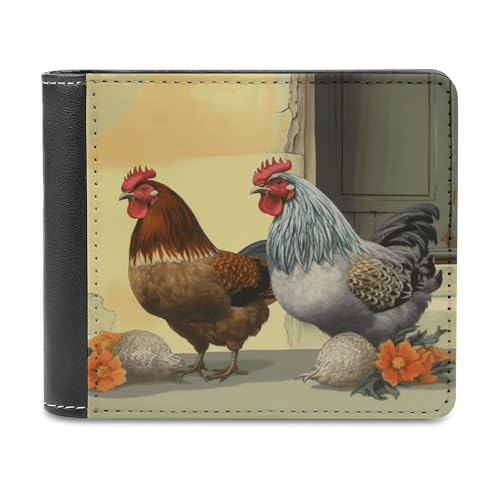 LQPMNK PU Leder Geldbörse Italienische Hühner Druck Geldbörse mit mehreren Steckplätzen Elegante Brieftasche Business Wallet Reisebrieftasche Bifold Wallet Stil One Size Minimalistisch, Stil:, von LQPMNK