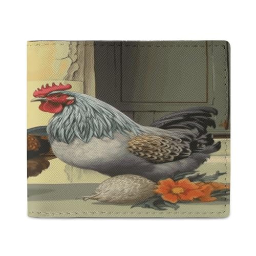 LQPMNK PU Leder Geldbörse Italienische Hühner Druck Geldbörse mit mehreren Steckplätzen Elegante Brieftasche Business Wallet Reisebrieftasche Bifold Wallet Stil One Size Minimalistisch, Stil:, von LQPMNK