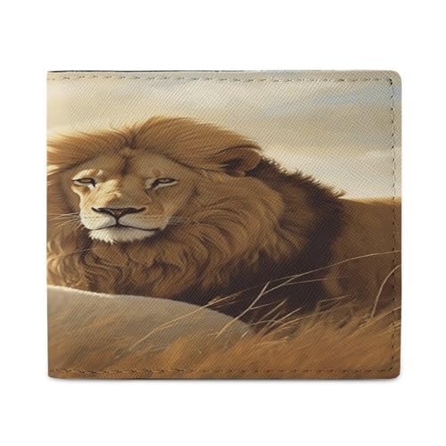 LQPMNK PU Leder Geldbörse Löwe Schaf Druck Geldbörse mit mehreren Steckplätzen Elegante Brieftasche Business Wallet Reisebrieftasche Bifold Wallet Stil One Size Minimalistisch, Stil:, Einheitsgröße, von LQPMNK