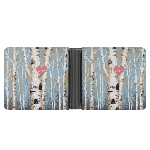 LQPMNK PU Leder Geldbörse Love Birke Tree Print Wallet mit mehreren Steckplätzen Elegante Brieftasche Business Wallet Travel Wallet Bifold Wallet Stil One Size Minimalistisch, Stil:, Einheitsgröße, von LQPMNK