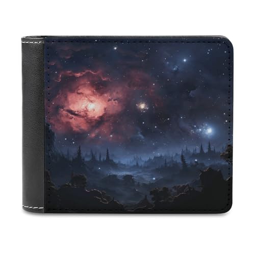 LQPMNK PU Leder Geldbörse Nachtsterne Druck Geldbörse mit mehreren Steckplätzen Elegante Brieftasche Business Wallet Reisebrieftasche Bifold Wallet Stil One Size Minimalistisch, Stil:, Einheitsgröße, von LQPMNK