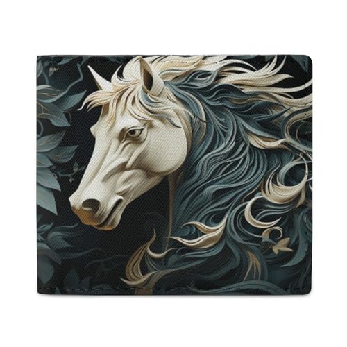LQPMNK PU Leder Geldbörse Pferd Muster Druck Geldbörse mit mehreren Steckplätzen Elegante Brieftasche Business Wallet Reisebrieftasche Bifold Wallet Stil One Size Minimalistisch, Stil:, Einheitsgröße, von LQPMNK