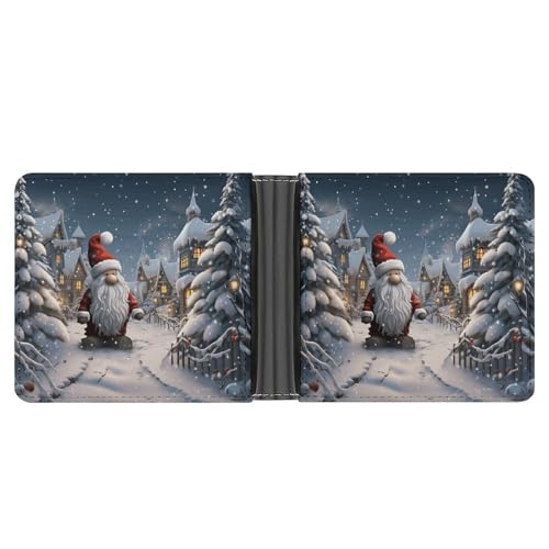 LQPMNK PU Leder Geldbörse Weihnachten Schnee Druck Geldbörse mit mehreren Steckplätzen Elegante Brieftasche Business Wallet Reisebrieftasche Bifold Wallet Stil One Size Minimalistisch, Stil:, von LQPMNK