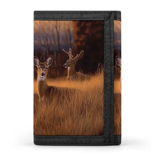 LQPMNK Trifold Wallet, Nature Wild Animal Deers Print Wallet with Multiple Slots Elegant Wallet Business Wallet Travel Wallet Multi Pocket Wallet, Style, One Size, Minimalist, Stil:, Einheitsgröße, von LQPMNK