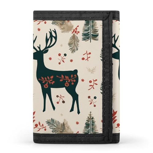 LQPMNK Trifold Wallet, Weihnachten Rentier Druck Geldbörse mit mehreren Steckplätzen Elegante Brieftasche Business Wallet Reisebrieftasche Multi-Taschen-Brieftasche, Stil, Einheitsgröße, von LQPMNK