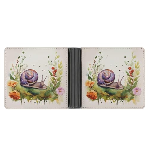 PU Leder Geldbörse, Lovely Snail Print Wallet mit mehreren Steckplätzen Elegante Brieftasche Business Wallet Travel Wallet Bifold Wallet Stil One Size Minimalistisch, Stil:, Einheitsgröße, von LQPMNK