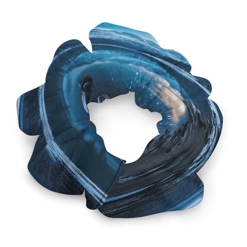 Satin-Haargummis, Moränensee in Sternenhimmel, Winternacht, bedruckt, Pferdeschwanz-Haargummis, langlebige Haarbänder, elastische Haarbänder mit modischen Haargummis für Frauen von LQPMNK