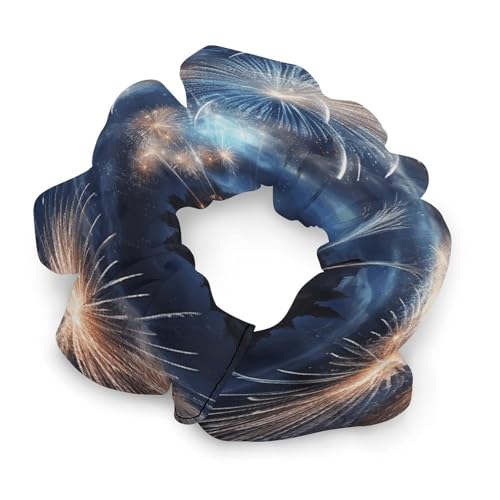 Satin-Haargummis, Pyrotechnik-Druck, Pferdeschwanz-Haargummis, langlebige Haarbänder, elastische Haarbänder mit modischen Haargummis für Frauen von LQPMNK