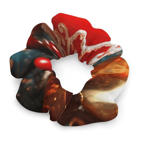 Satin-Haargummis, Weihnachts-Kerzendruck, Pferdeschwanz-Haargummis, langlebige Haarbänder, elastische Haarbänder mit modischen Haargummis für Frauen von LQPMNK