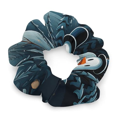 Satin-Haargummis, Weihnachtsmann-Pinguin-Druck, Pferdeschwanz-Haargummis, langlebige Haarbänder, elastische Haarbänder mit modischen Haargummis für Frauen von LQPMNK