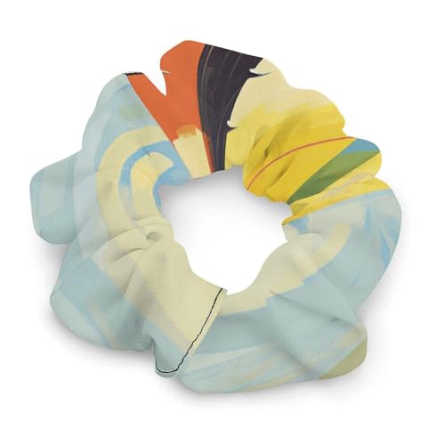 Satin-Haargummis, buntes Segelboot-Druck, Pferdeschwanz-Haargummis, langlebig, elastische Haarbänder mit modischen Haargummis für Damen von LQPMNK