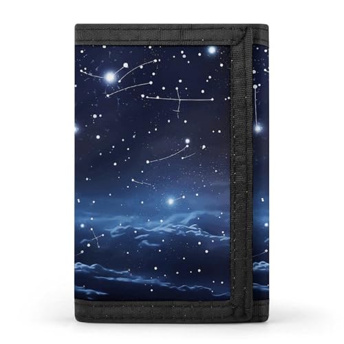 Trifold Wallet, Cluster of Stars in Night Print Wallet with Multiple Slots Elegant Wallet Business Wallet Travel Wallet Multi Pocket Wallet, Style, One Size, Minimalist, Stil:, Einheitsgröße, von LQPMNK