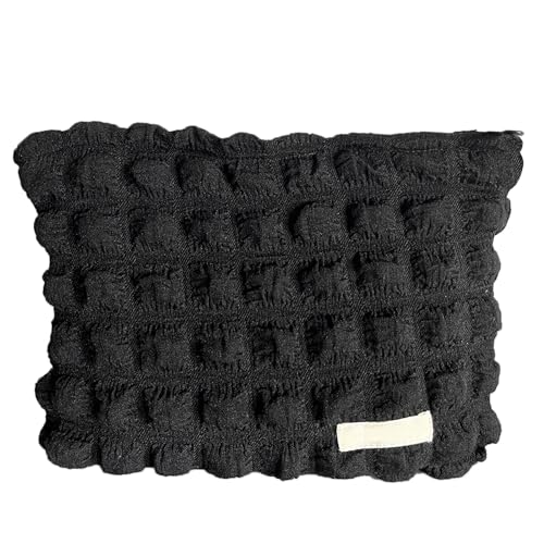 Kosmetiktasche Damen, Bubble Reise Kosmetiktasche mit Reißverschluss, Make up Tasche Kulturtasche Damen Waschtasche Makeup Organizer, Schwarz von LQSCJS