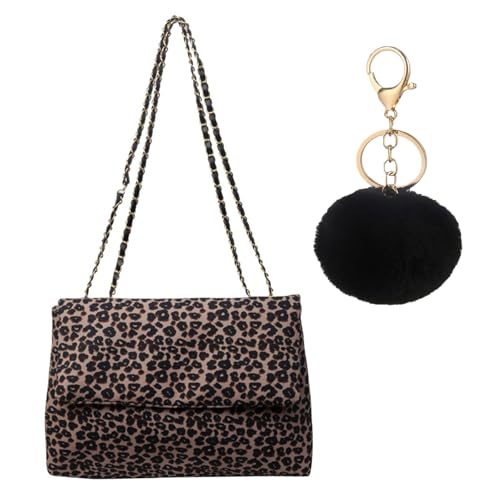 LQSCJS Umhängetasche Damen Handtasche, Umhängetasche Tasche, y2k Shoulder Bag, 90er Jahre Umhängetasche Damen für Frauen Dating Reisen Party Einkaufe, Schwarz Leopardenprint von LQSCJS