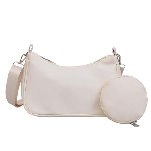 Umhängetasche Damen Handtasche, Umhängetasche Tasche, y2k Shoulder Bag, 90er Jahre Umhängetasche Damen, Handtasche Vintage für Frauen Dating Reisen Party Einkaufe (Beige-2) von LQSCJS