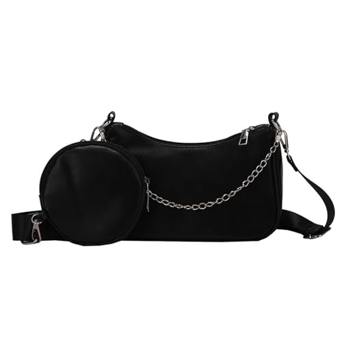 LQSCJS Umhängetasche Damen Handtasche, Umhängetasche Tasche, y2k Shoulder Bag, 90er Jahre Umhängetasche Damen, Handtasche Vintage für Frauen Dating Reisen Party Einkaufe (Schwarz-1) von LQSCJS