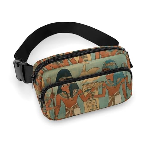 Hüfttasche für Frauen im alten Ägypten, bedruckt, universelle Hüfttasche, tragbare Hüfttasche, strapazierfähige Hüfttasche, verdickte Hüfttasche, Frauen im alten Ägypten, 20 x 13 cm, modern, Frauen im von LQWOK