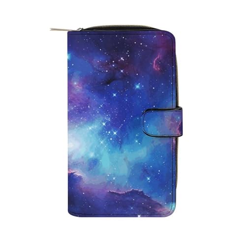 LQWOK Brieftasche, Galaxie-bedruckte Geldbörse, Reise-Brieftasche, strapazierfähige Geldbörse, tragbare Geldbörse, Universalgeldbörse, Ledergeldbörse, Galaxy, 19,7 x 11 x 3,5 cm, modern, Galaxy, von LQWOK