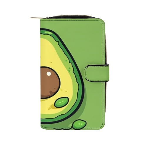 LQWOK Brieftasche, bedruckte Geldbörse mit grünem Plättchen, Reisebrieftasche, strapazierfähige Brieftasche, tragbare Brieftasche, Universalgeldbörse, Ledergeldbörse, grünes Schild, 19,7 x 11 x 3,5 von LQWOK