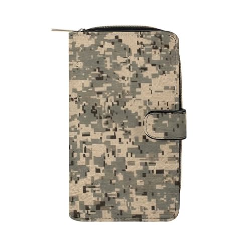 LQWOK Geldbörse, Armee-Digital-Tarnmuster, Reise-Geldbörse, strapazierfähige Geldbörse, tragbare Geldbörse, Universalgeldbörse, Ledergeldbörse, Armee-Digital-Tarnmuster, 19,7 x 11 x 3,5 cm, modern, von LQWOK