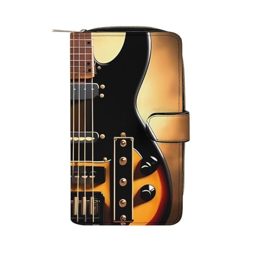 LQWOK Geldbörse, Instrumentalgitarre, bedruckte Geldbörse, Reise-Brieftasche, strapazierfähige Geldbörse, tragbare Geldbörse, Universalgeldbörse, Ledergeldbörse, Instrumentengitarre, 19,7 x 11 x 3,5 von LQWOK