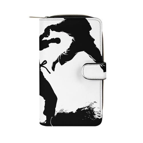 LQWOK Geldbörse, Kickboxen, bedruckte Geldbörse, Reise-Geldbörse, strapazierfähige Geldbörse, tragbare Geldbörse, Universalgeldbörse, Ledergeldbörse, Kickboxen, 19,7 x 11 x 3,5 cm, modern, Kickboxen, von LQWOK