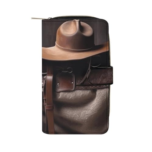 LQWOK Geldbörse, Pferdesattel bedruckt, Reise-Geldbörse, strapazierfähige Geldbörse, tragbare Geldbörse, Universalgeldbörse, Ledergeldbörse, Pferdesattel, 19,7 x 11 x 3,5 cm, modern, Pferdesattel, von LQWOK