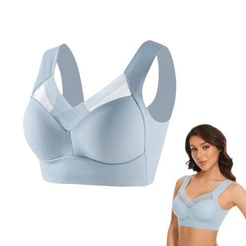 LQX Hatme Haltungskorrektur BH Original, Wmbra BH Original, BH Mit Haltungskorrektur, Comfy Haltungskorrektur RüCken BH Damen (XL,Light Blue) von LQX