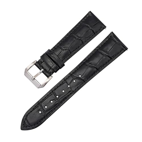 LQXHZ 12 13 14 15 16 17 18 19 21 20 22 24mm Echtlederarmband Herren Damen Schnellverschluss Smart Watch Band Armband(Black,18mm) von LQXHZ