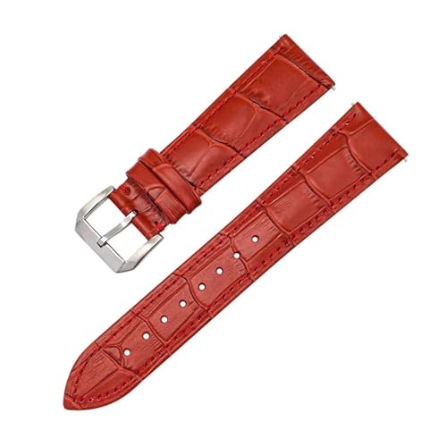 LQXHZ 12 13 14 15 16 17 18 19 21 20 22 24mm Echtlederarmband Herren Damen Schnellverschluss Smart Watch Band Armband(Red,12mm) von LQXHZ