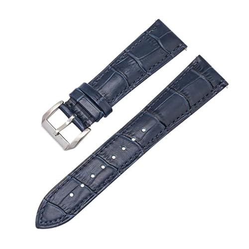 LQXHZ 12 13 14 15 16 17 18 19 21 20 22 24mm Echtlederarmband Herren Damen Schnellverschluss Smart Watch Band Armband(Royal blue,22mm) von LQXHZ