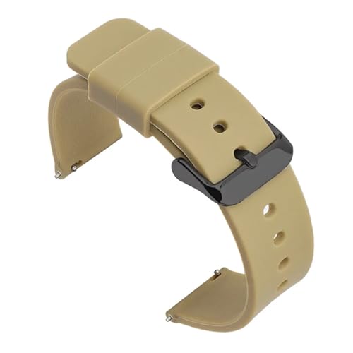 LQXHZ 14 16 18 19 20 21 22 24 Mm Schnellverschluss-Uhrenarmband Aus Silikon, Wasserdicht, For Sportuhren(Beige,18mm) von LQXHZ