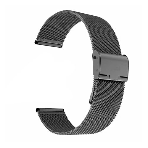 LQXHZ 14 16 18 20 22 24 Mm Schnellverschluss-Uhrenarmband Aus Edelstahl Und Milanaise, Ersatz For Wasserdichtes Uhrenarmband(Milan-Black,14mm) von LQXHZ