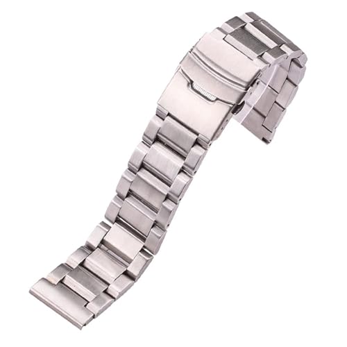 LQXHZ 18 20 22 24 Mm Uhrenarmbänder Armband Damen Gebürstetes Edelstahl Armbanduhr Armband Band Doppel Push-Faltschließe(Silver,18mm) von LQXHZ