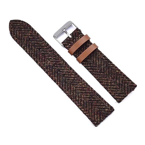 LQXHZ 18mm 20mm 22mm Vintage Echtleder Uhrenarmband Ersatzarmband For Männer Frauen Schnellverschluss Armband Weave Strap (Color : Brown, Size : 20mm) von LQXHZ