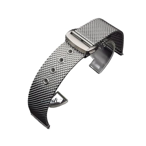 LQXHZ 20mm 22mm Mesh Edelstahl Uhrenarmband Kompatibel Mit Omega 007 For Seamaster 300 Armband Faltschließe Herren Business Stahl Metallarmband (Color : Silver, Size : 20mm) von LQXHZ