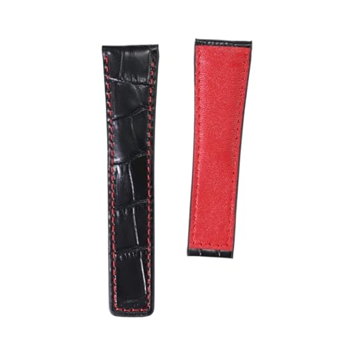 LQXHZ 22 Mm 24 Mm Schicht Rindsleder Uhrenarmband Kompatibel Mit TAG Heuer Aquaracer Carrera Monaco F1 Uhrenarmband Band Gürtel Armband Zubehör(BLACK WHITE,WITH BLACK BUCKLE_22MM) von LQXHZ