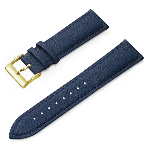 LQXHZ Echtes Leder Uhrenarmband 12 14 16 18 19 20 21 22 24 Mm Uhrenarmband For Mann Frauen Handgelenk Uhrenarmband(Dark Blue 3,12mm) von LQXHZ