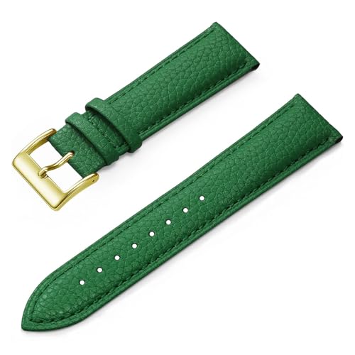 LQXHZ Echtes Leder Uhrenarmband 12 14 16 18 19 20 21 22 24 Mm Uhrenarmband For Mann Frauen Handgelenk Uhrenarmband(Green 3,16mm) von LQXHZ
