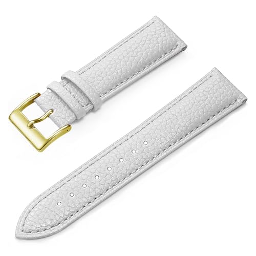 LQXHZ Echtes Leder Uhrenarmband 12 14 16 18 19 20 21 22 24 Mm Uhrenarmband For Mann Frauen Handgelenk Uhrenarmband(White 3,20mm) von LQXHZ