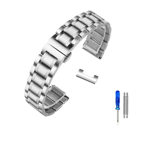 LQXHZ Edelstahl-Armband Mit Gebogenem Ende, Kompatibel Mit Tissot 1853 T035 14/16/17/18/22/24 Mm Uhrenarmband Damen Herren Armband (Color : Silvery-Flat, Size : 14mm) von LQXHZ