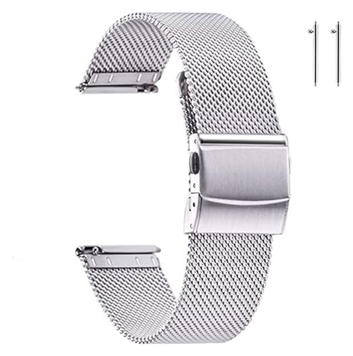 LQXHZ Edelstahl-Uhrenarmband für Herren und Damen, Schnellverschluss-Netz-Uhrenarmbänder 16 mm, 18 mm, 19 mm, 20 mm, 21 mm, 22 mm, 18 mm, Achat von LQXHZ