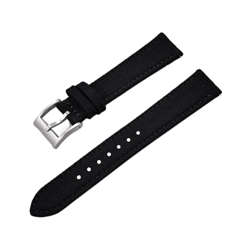 LQXHZ Gemischtes Leder-Nylon-Uhrenarmband 18 Mm 20 Mm 22 Mm Schnellverschluss-Leder-Uhrenarmbänder(Black,18mm) von LQXHZ
