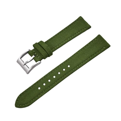 LQXHZ Gemischtes Leder-Nylon-Uhrenarmband 18 Mm 20 Mm 22 Mm Schnellverschluss-Leder-Uhrenarmbänder(Green,20mm) von LQXHZ