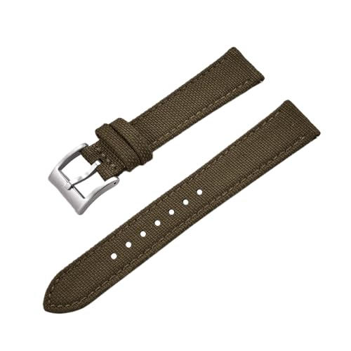 LQXHZ Gemischtes Leder-Nylon-Uhrenarmband 18 Mm 20 Mm 22 Mm Schnellverschluss-Leder-Uhrenarmbänder(Olive Green,20mm) von LQXHZ