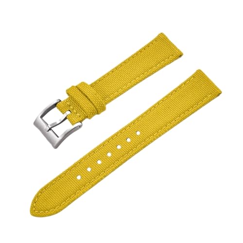 LQXHZ Gemischtes Leder-Nylon-Uhrenarmband 18 Mm 20 Mm 22 Mm Schnellverschluss-Leder-Uhrenarmbänder(Yellow,22mm) von LQXHZ