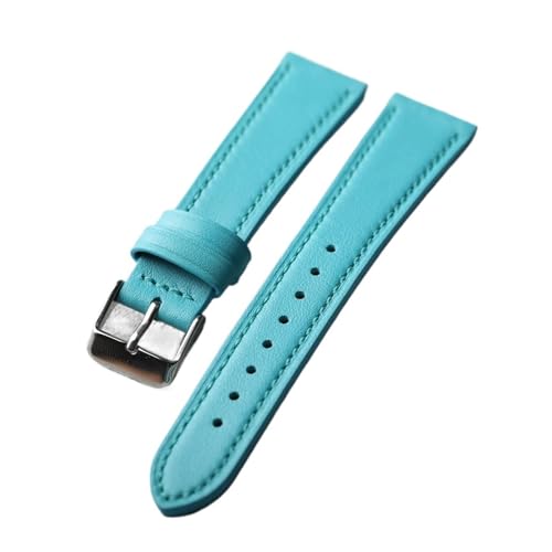 LQXHZ Handgefertigtes Gletscherblau-rosa Lederarmband 18 19 20 21 MM Schnellverschluss Weiches Herren- Und Damen-Kopfschicht-Lederarmband(A sliver buckle,20mm) von LQXHZ