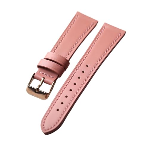 LQXHZ Handgefertigtes Gletscherblau-rosa Lederarmband 18 19 20 21 MM Schnellverschluss Weiches Herren- Und Damen-Kopfschicht-Lederarmband(B rose gold buckle,19mm) von LQXHZ