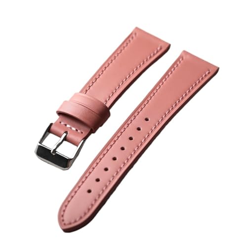 LQXHZ Handgefertigtes Gletscherblau-rosa Lederarmband 18 19 20 21 MM Schnellverschluss Weiches Herren- Und Damen-Kopfschicht-Lederarmband(B sliver buckle,18mm) von LQXHZ