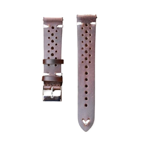 LQXHZ Leder-Uhrenarmband, 18 mm, 19 mm, 20 mm, 22 mm, poröses Uhrenarmband, Herren-Armbanduhrenband, 19 mm, Achat von LQXHZ